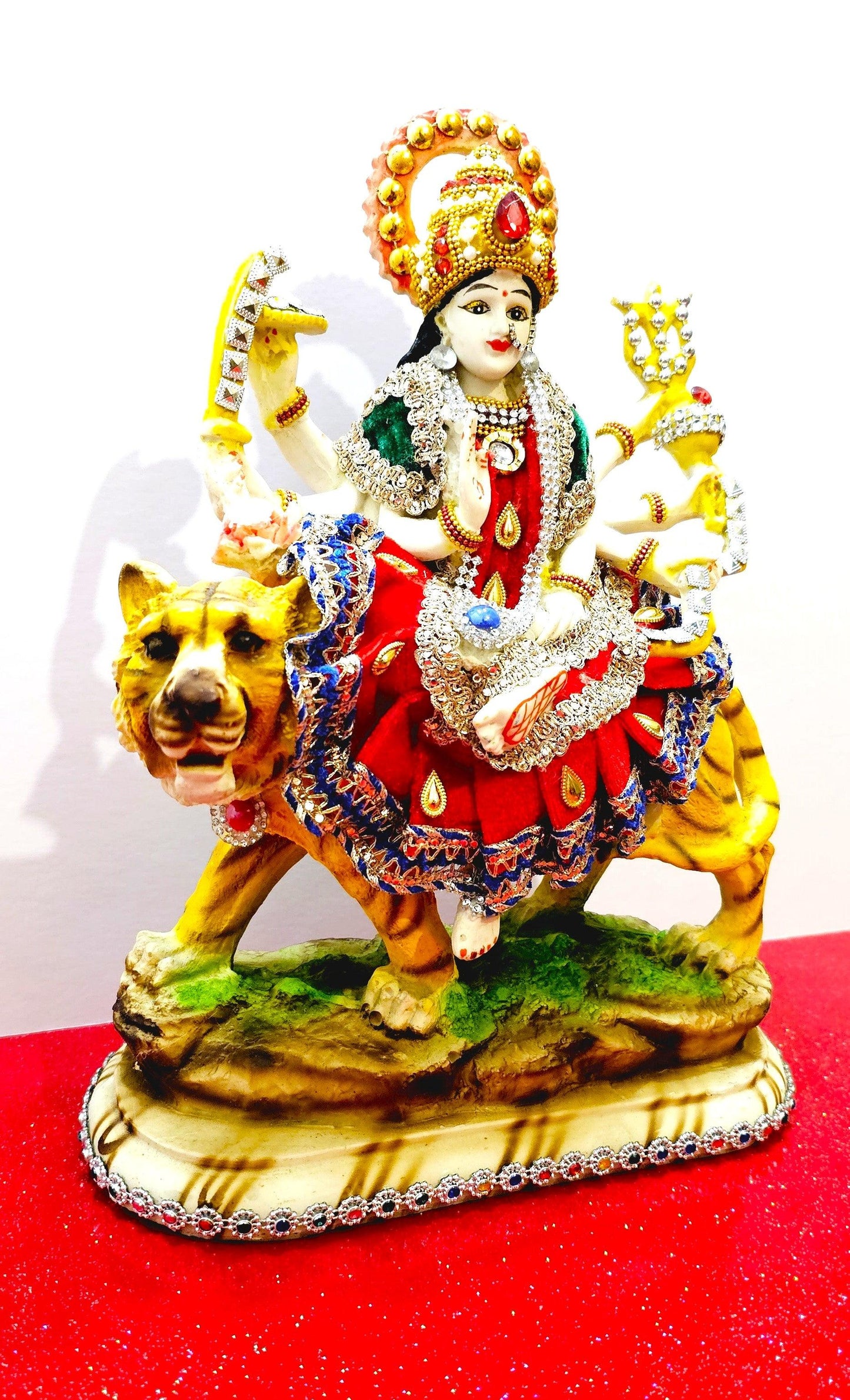 Rare Sherawali Mata ( Durga ) Decorated Statue