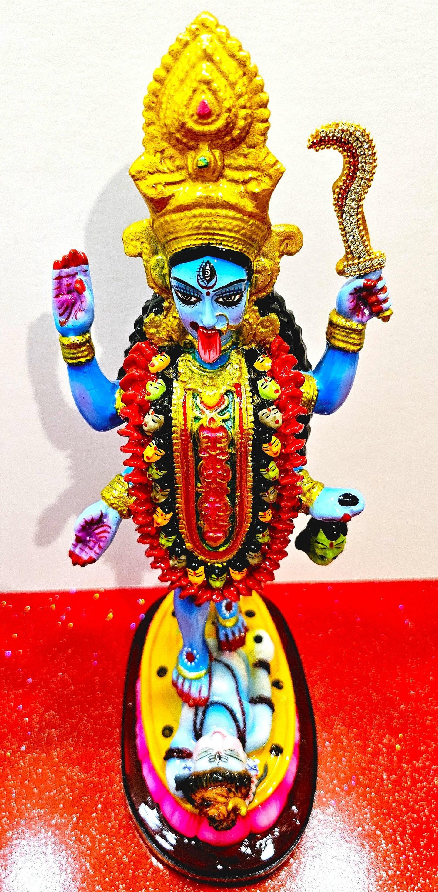 Goddess Kali Maa / Mata Rare Statue , In Colour Blue