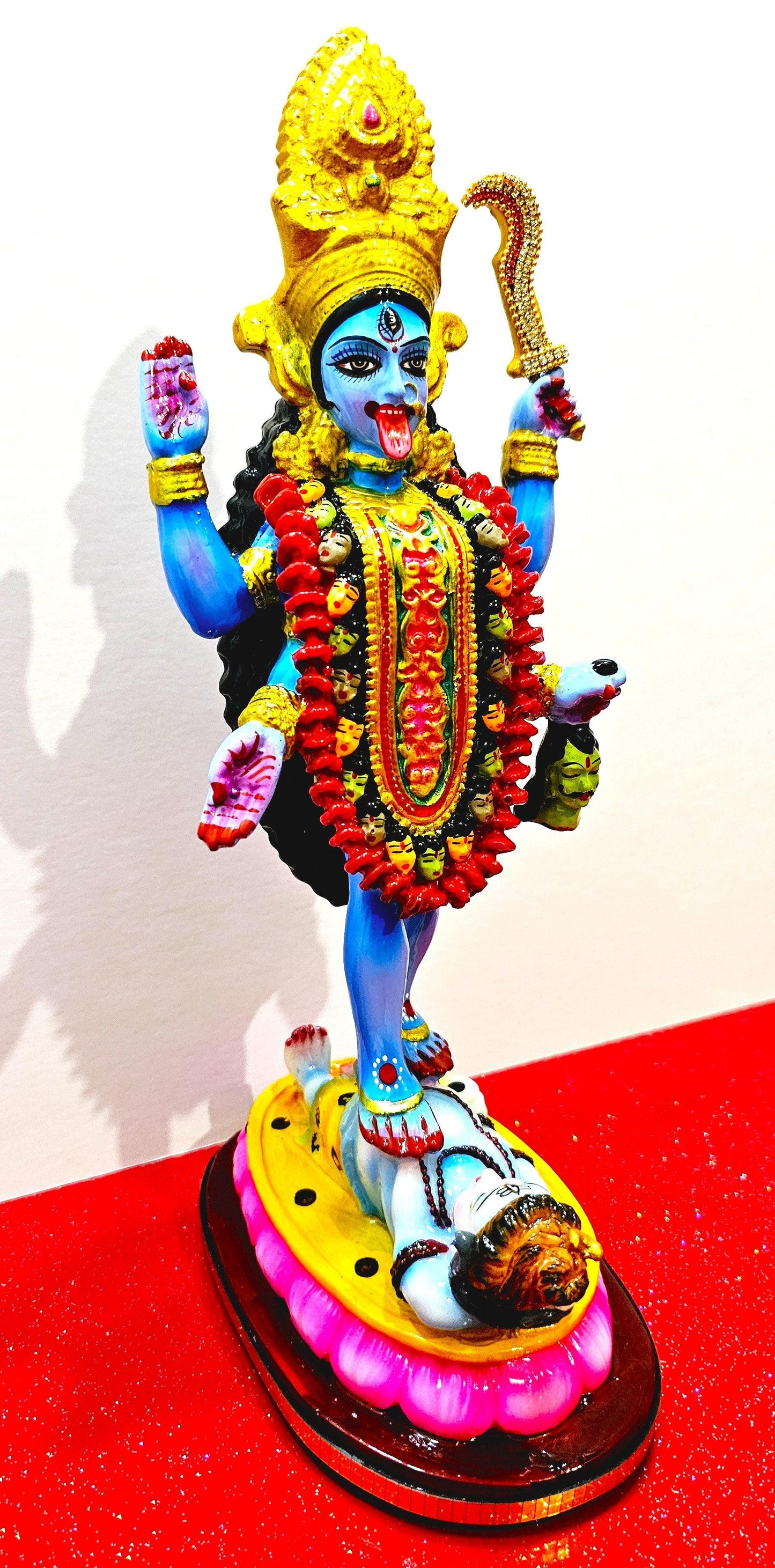 Goddess Kali Maa / Mata Rare Statue , In Colour Blue