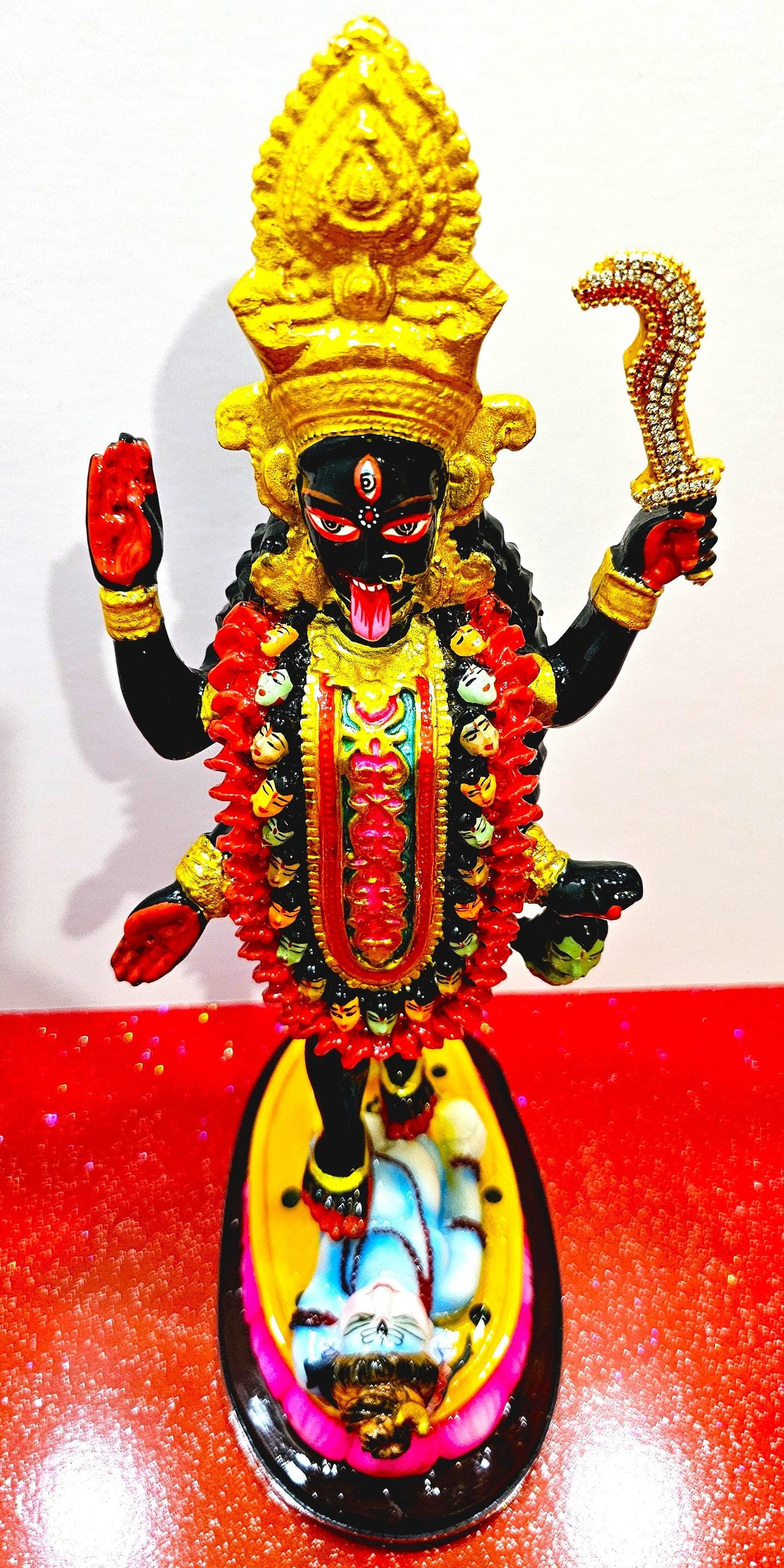 Goddess Kali Maa / Mata Rare Statue , In Colour Black