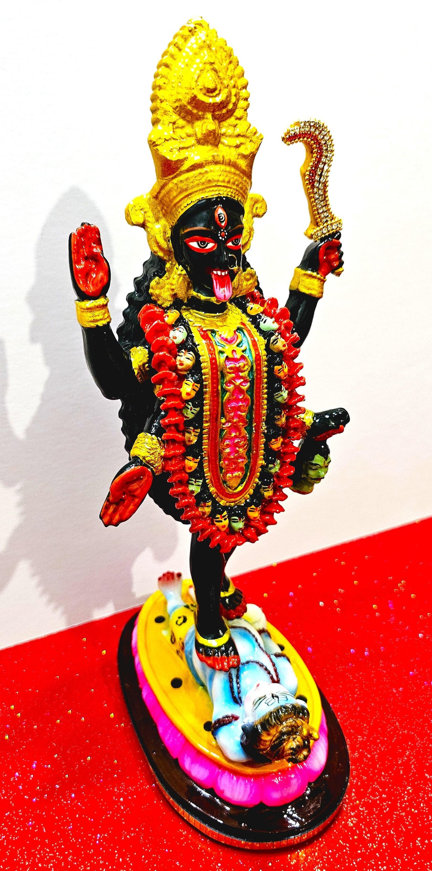 Goddess Kali Maa / Mata Rare Statue , In Colour Black