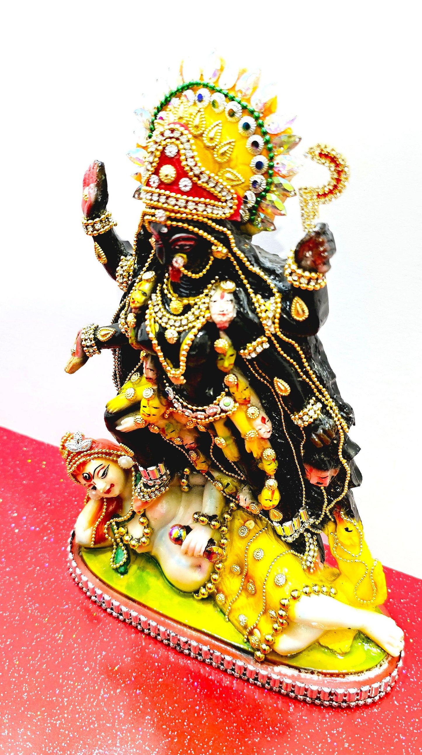 Rare hand decorated Goddess Kali Maa Lord Shiva Statue