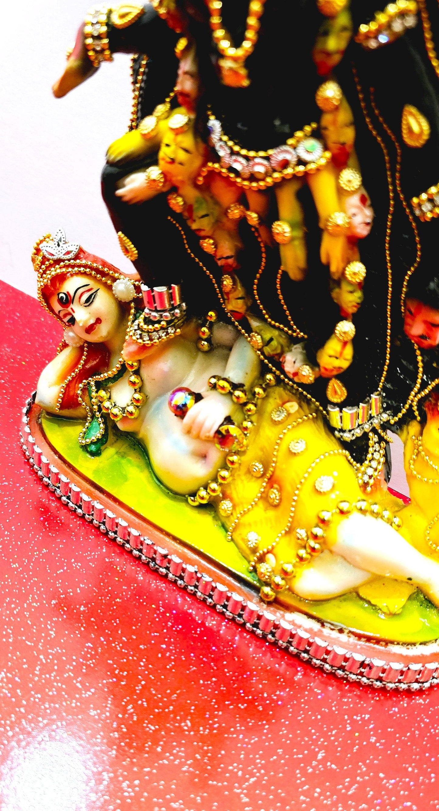 Rare hand decorated Goddess Kali Maa Lord Shiva Statue
