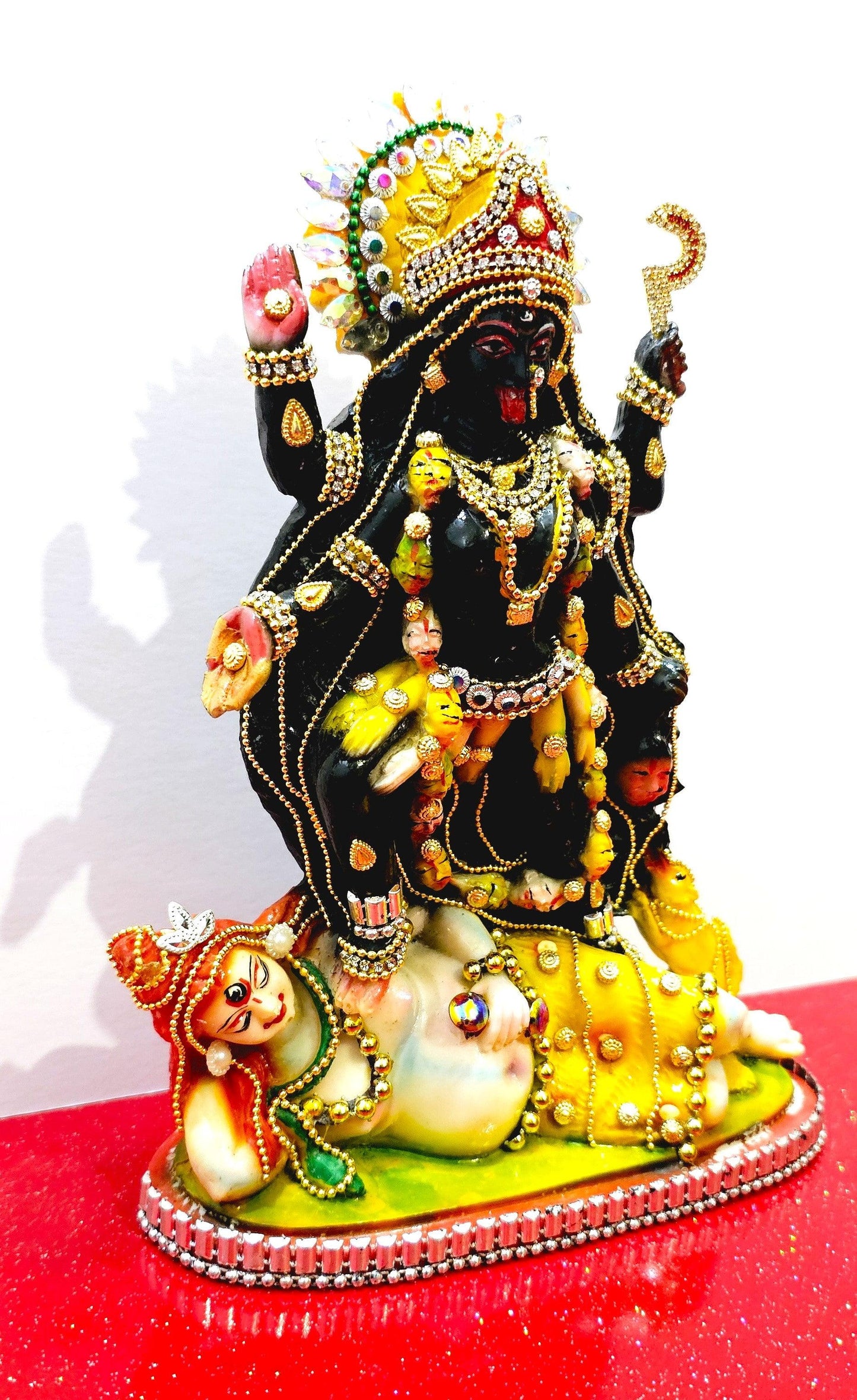 Rare hand decorated Goddess Kali Maa Lord Shiva Statue