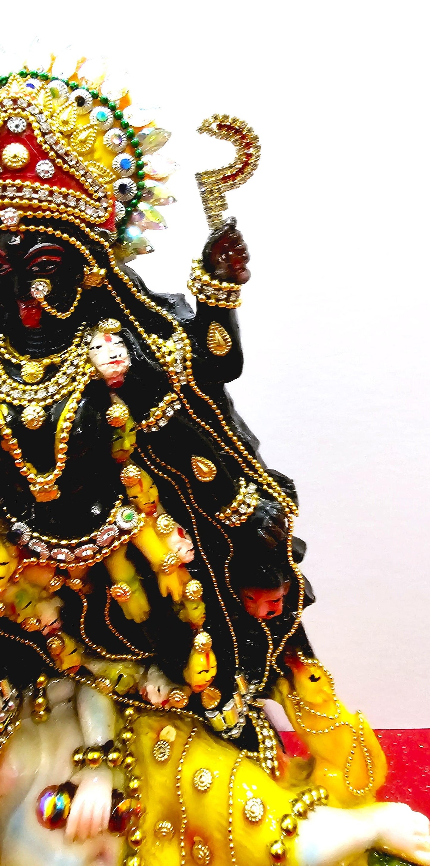 Rare hand decorated Goddess Kali Maa Lord Shiva Statue