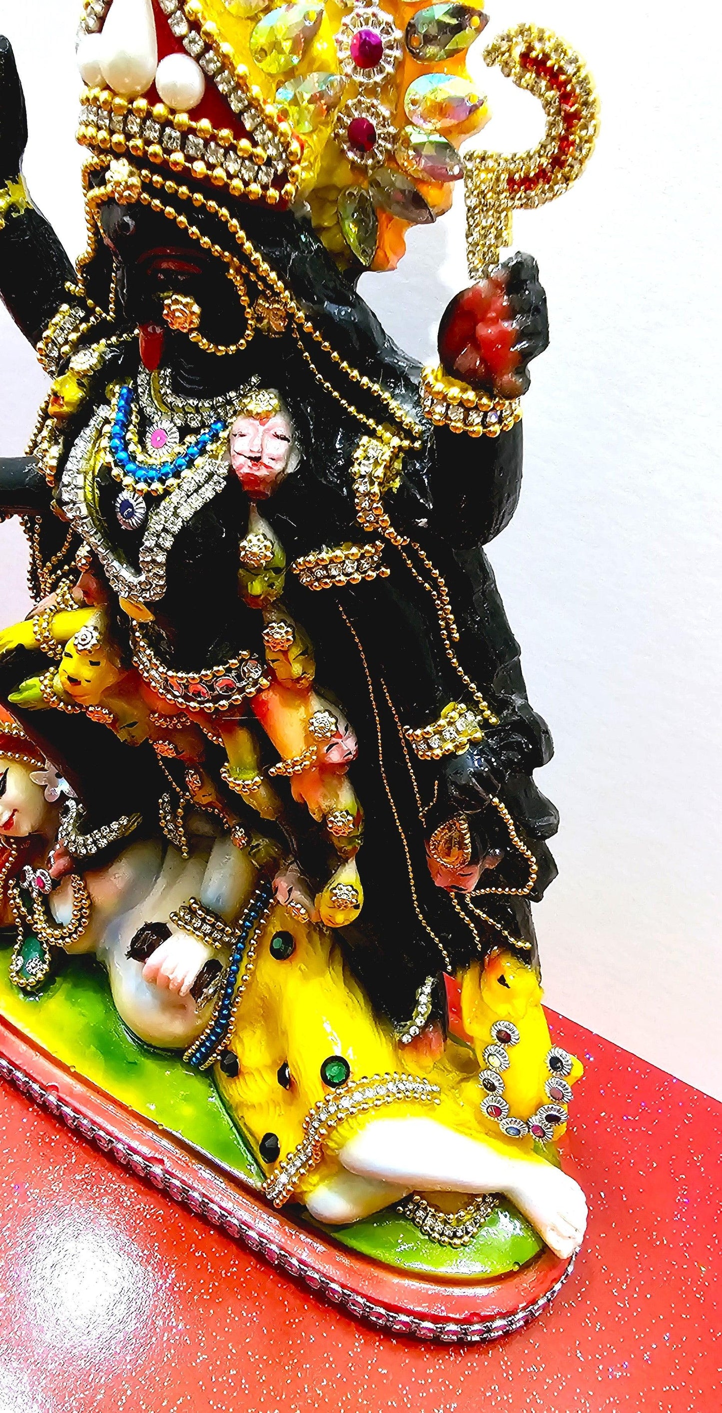 Rare hand decorated Goddess Kali Maa Lord Shiva Statue