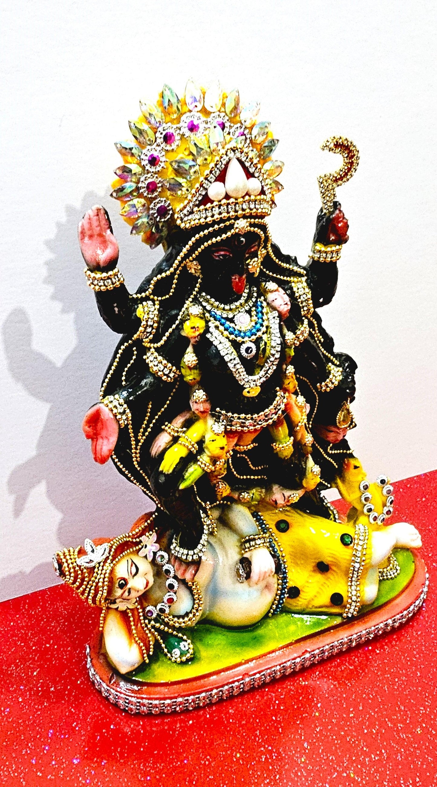 Rare hand decorated Goddess Kali Maa Lord Shiva Statue
