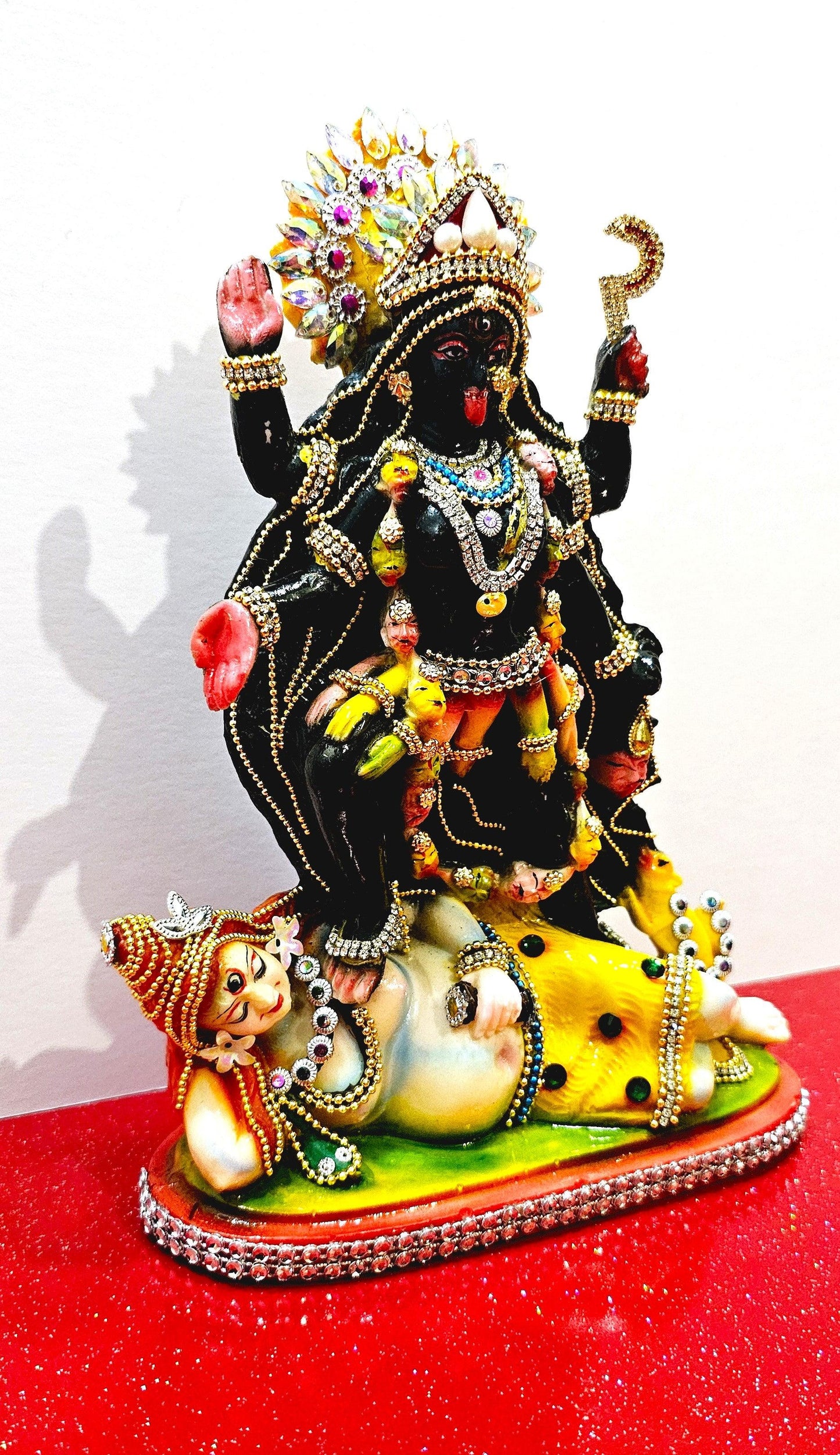 Rare hand decorated Goddess Kali Maa Lord Shiva Statue