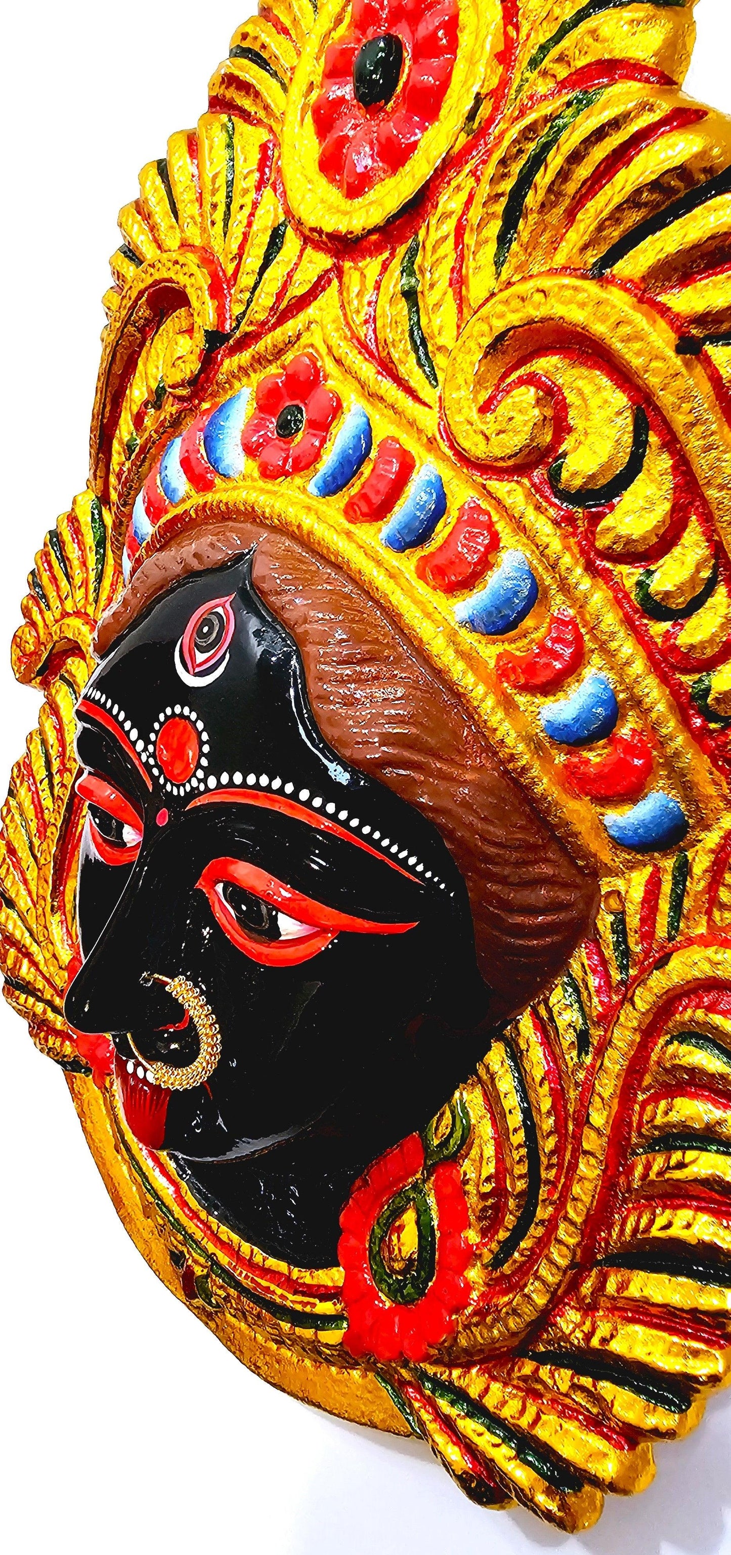 LARGE Rare Goddess Kali Maa/Mata ( Durga ) Wall Hanging Face With Nose Ring