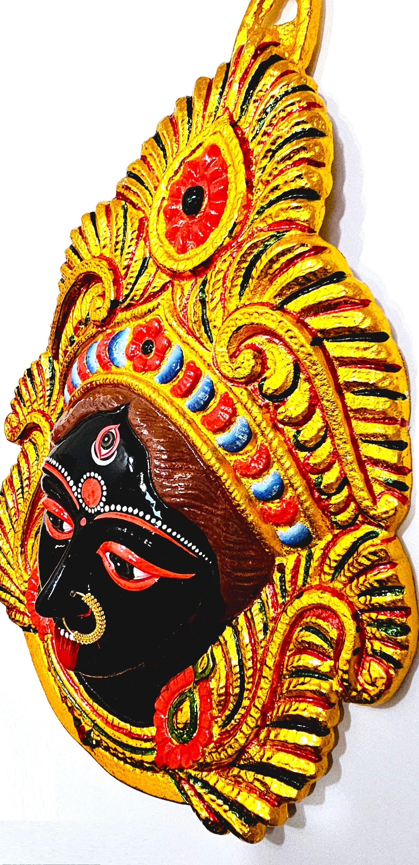 LARGE Rare Goddess Kali Maa/Mata ( Durga ) Wall Hanging Face With Nose Ring