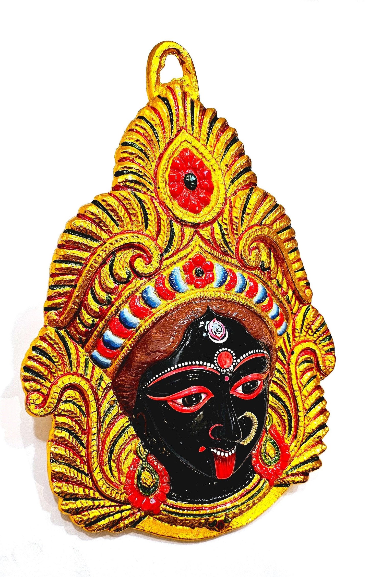 LARGE Rare Goddess Kali Maa/Mata ( Durga ) Wall Hanging Face With Nose Ring