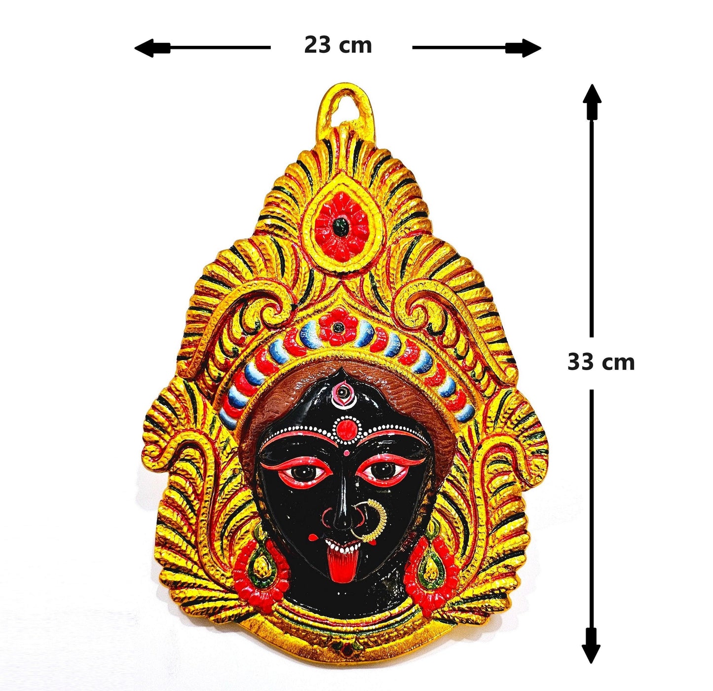 LARGE Rare Goddess Kali Maa/Mata ( Durga ) Wall Hanging Face With Nose Ring
