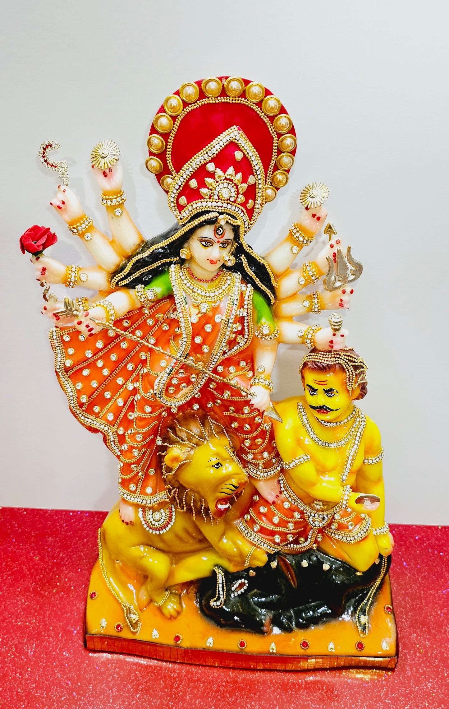 Rare Large hand decorated Goddess Durga Statue