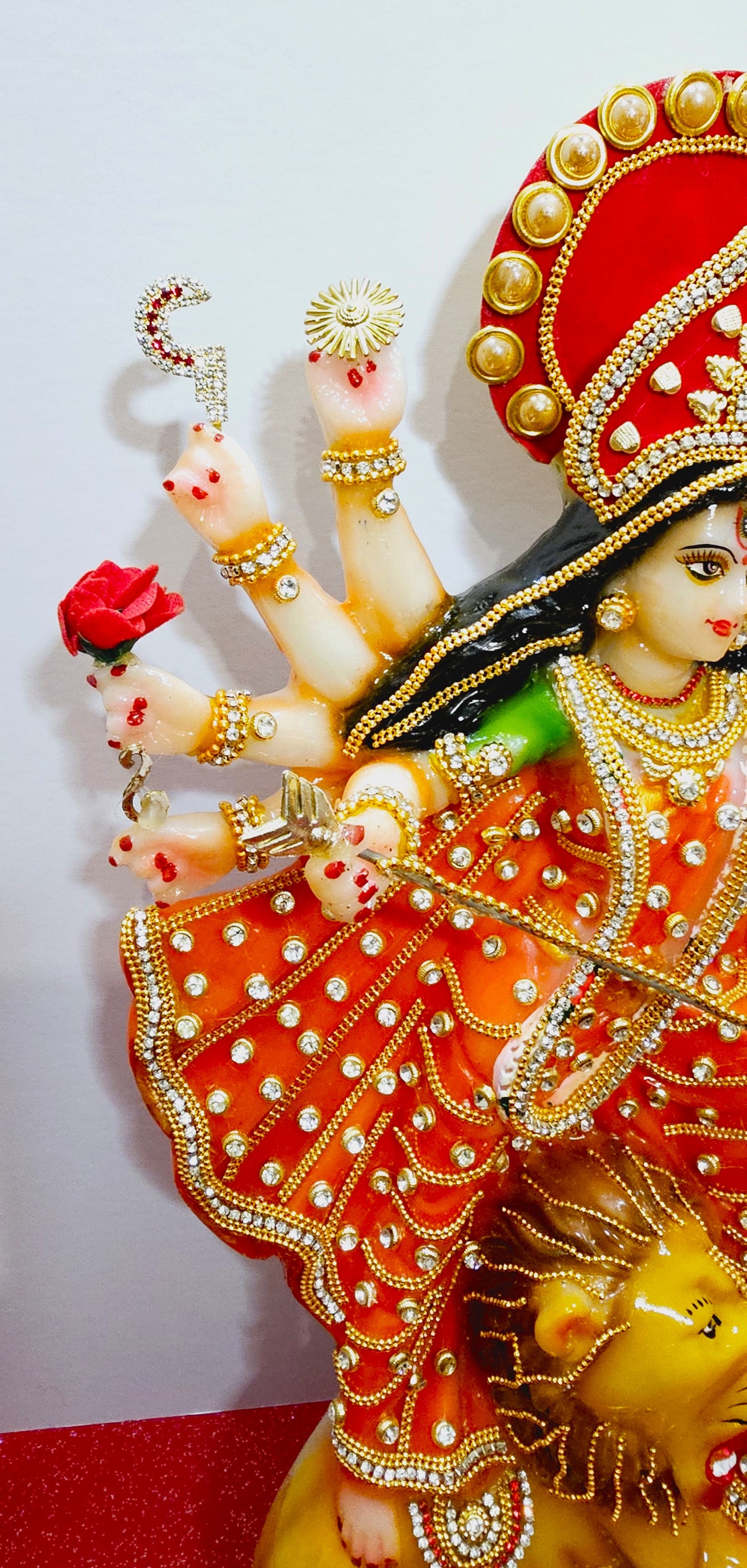 Rare Large hand decorated Goddess Durga Statue