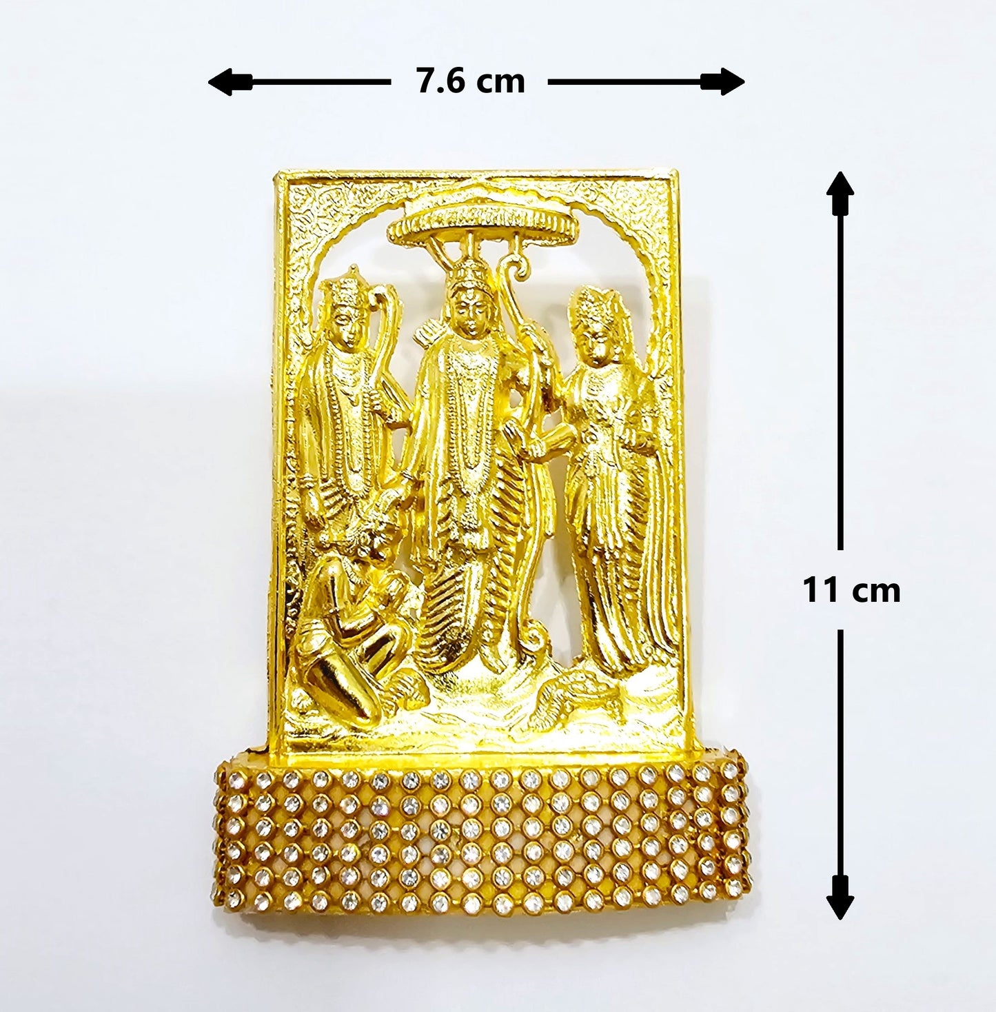 Lord Ram Darbar Rare Stone Decorated, Gold Plated Idol Statue