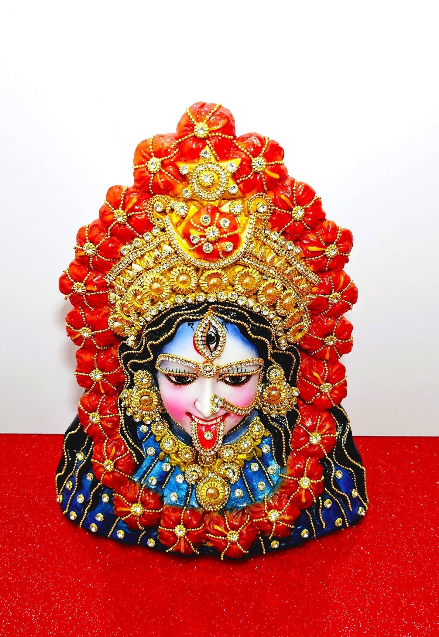 Rare Goddess Tara Kali , Kali Maa Face Stone Decorated Statue
