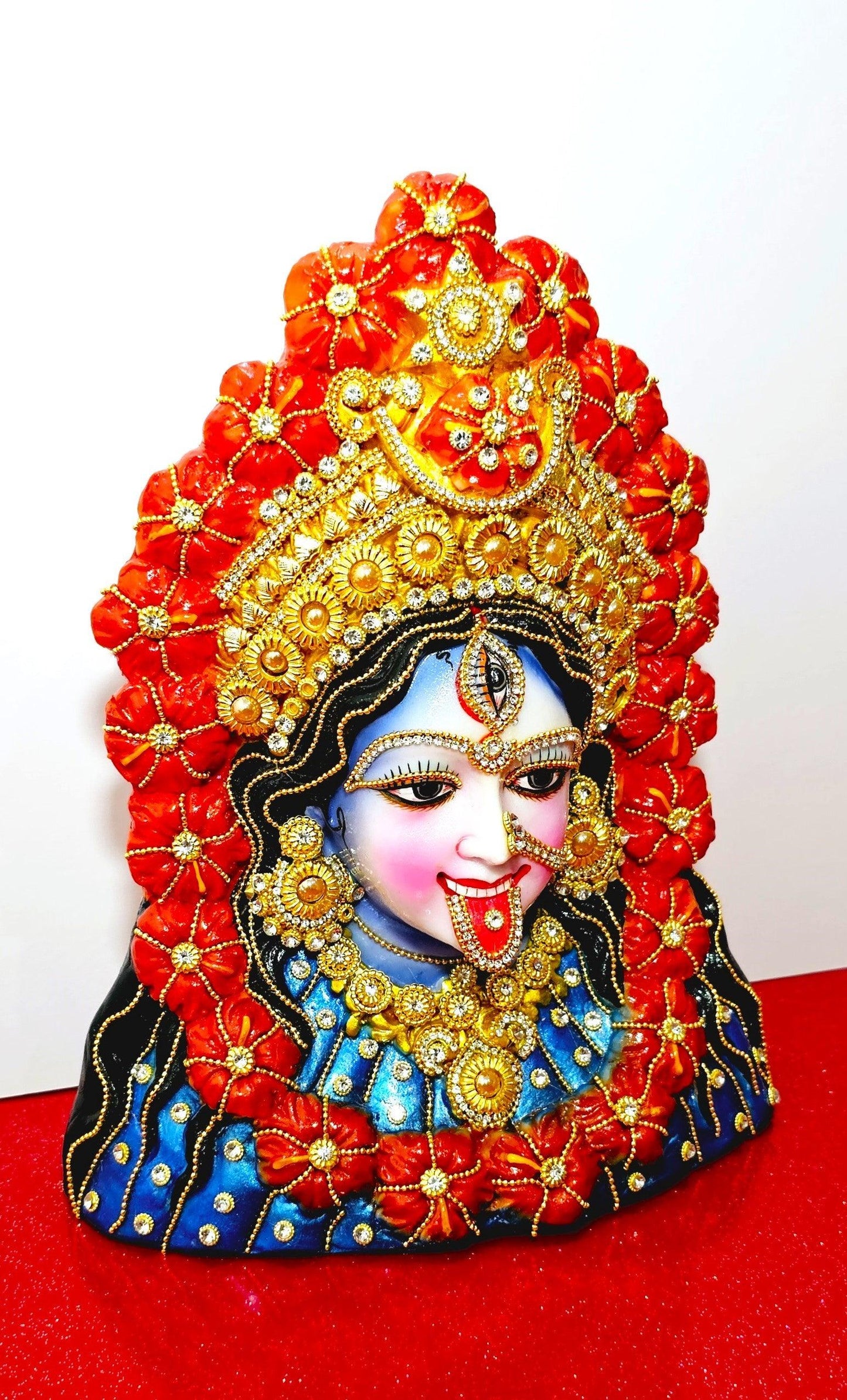 Rare Goddess Tara Kali , Kali Maa Face Stone Decorated Statue