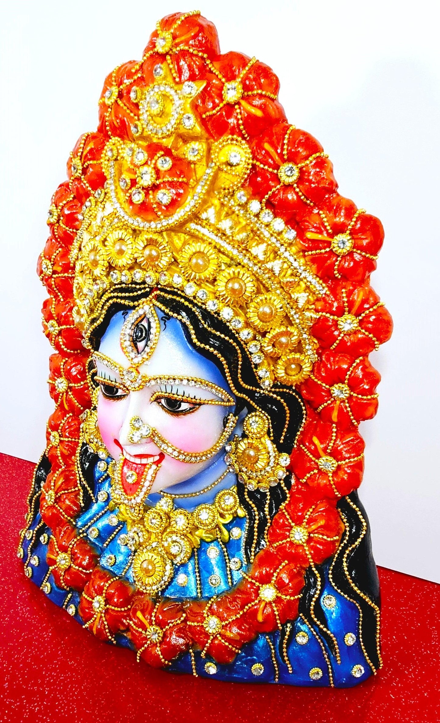 Rare Goddess Tara Kali , Kali Maa Face Stone Decorated Statue