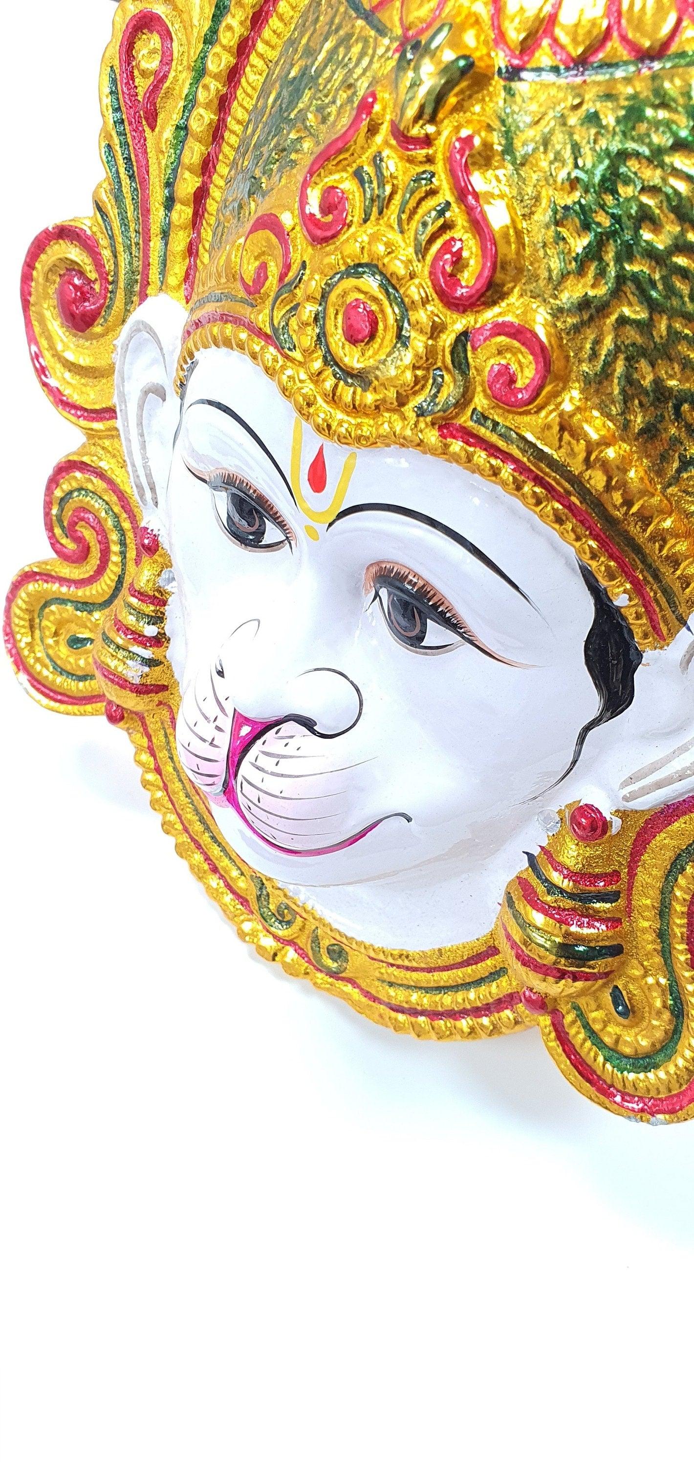 LARGE Rare Hanuman/Bajrangbali Wall Hanging Face , Solid Alloy , Built to Last