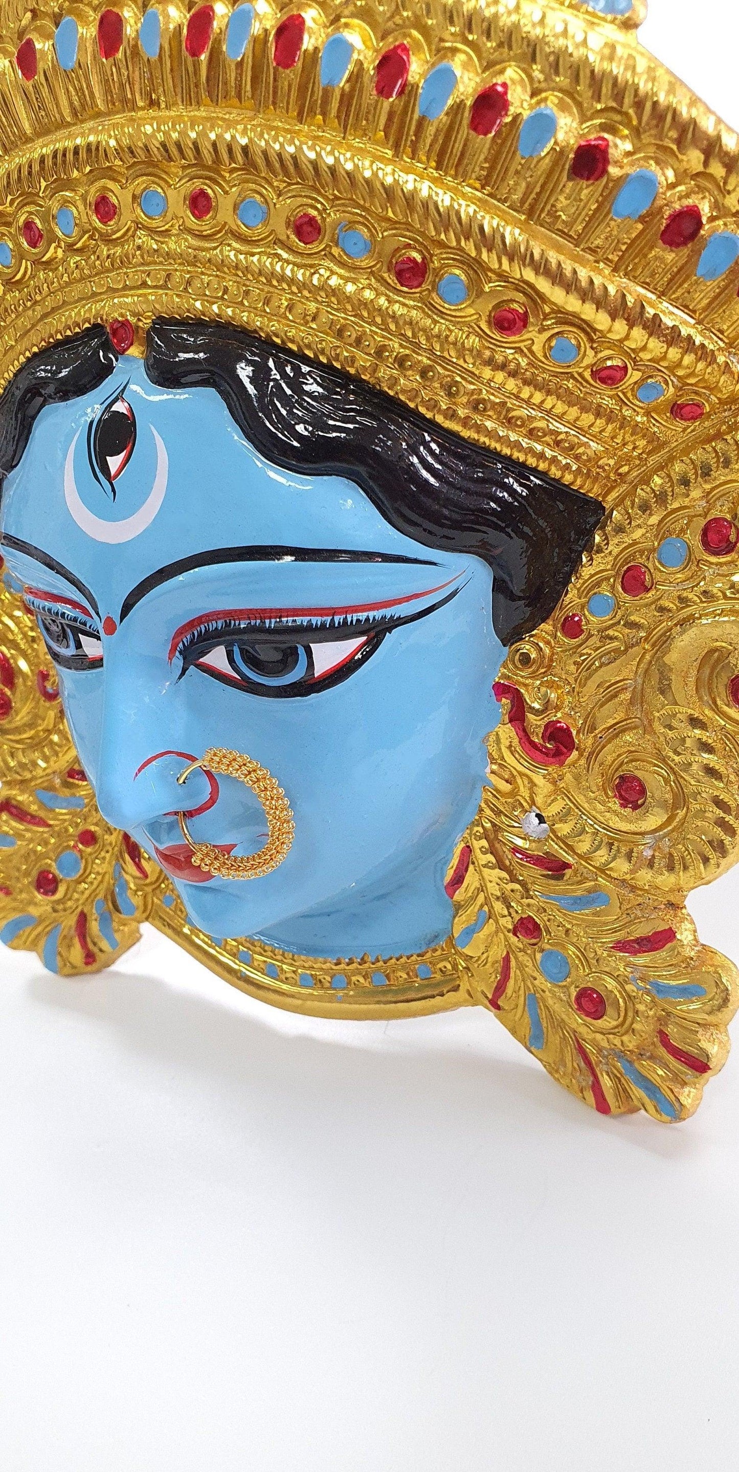 SIZE-M Goddess Durga ( Kali ) Wall Hanging Face With Nose Ring
