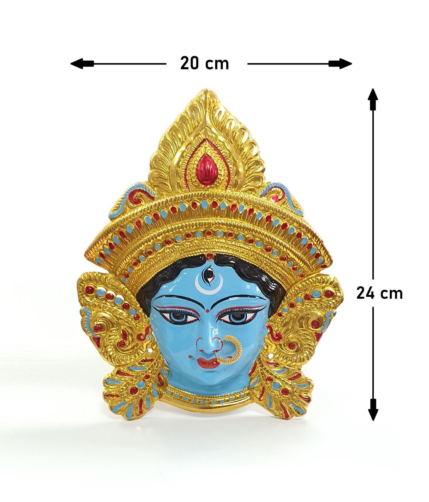 SIZE-M Goddess Durga ( Kali ) Wall Hanging Face With Nose Ring
