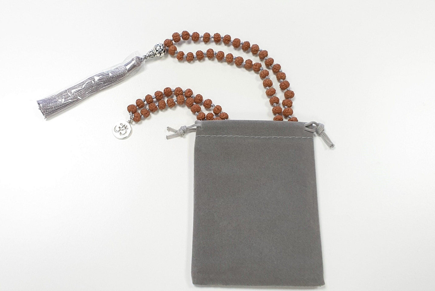 High Quality Custom 6mm 108 beads Natural Rudraksha OM Mala, Necklace/Bracelet