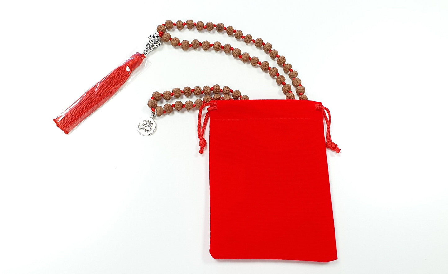 High Quality Custom 6mm 108 beads Natural Rudraksha OM Mala, Necklace/Bracelet