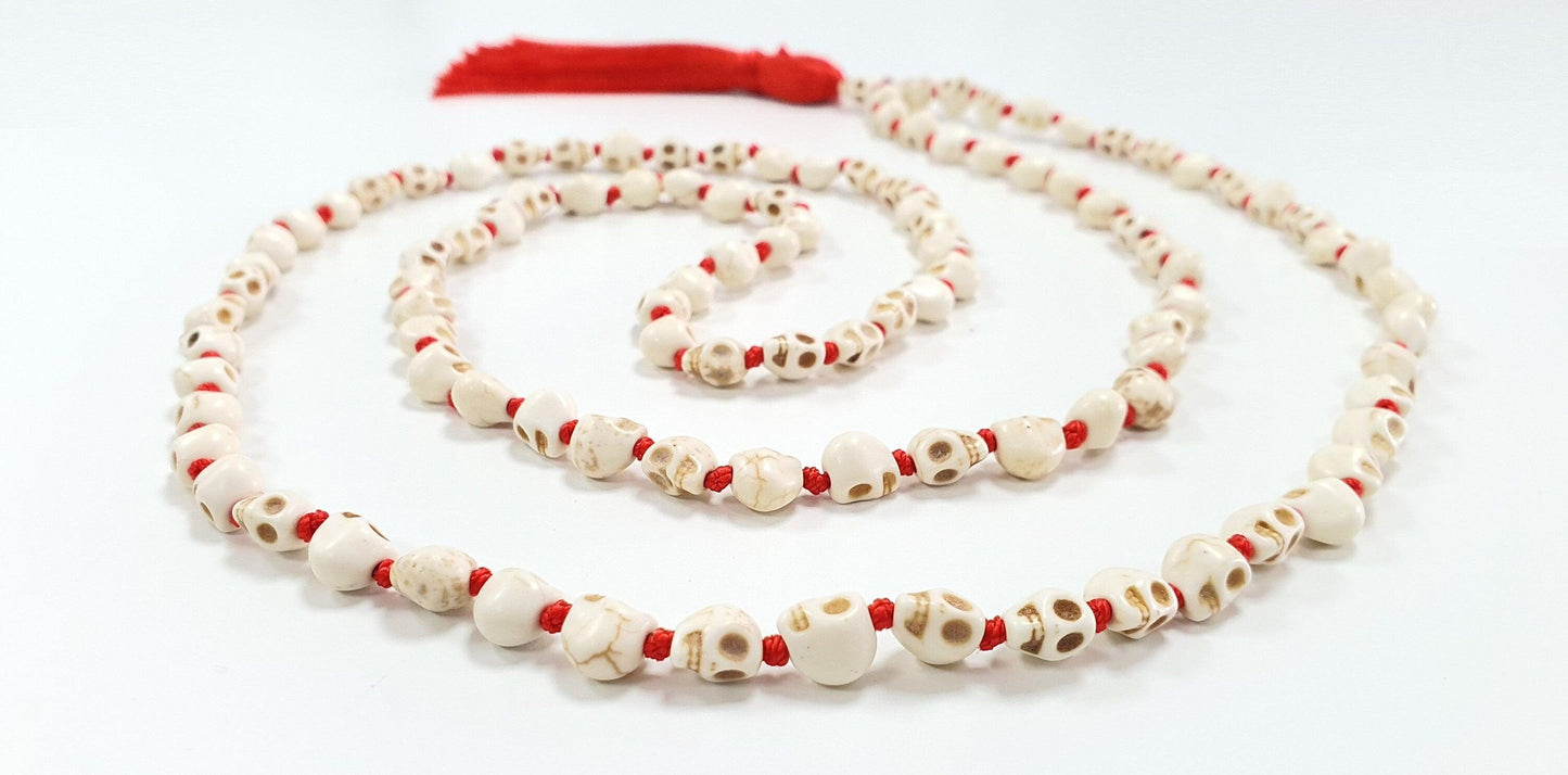 High Quality 108+1 Goddess Kali Maa/Mata Skull Beads Protection Mund Mala