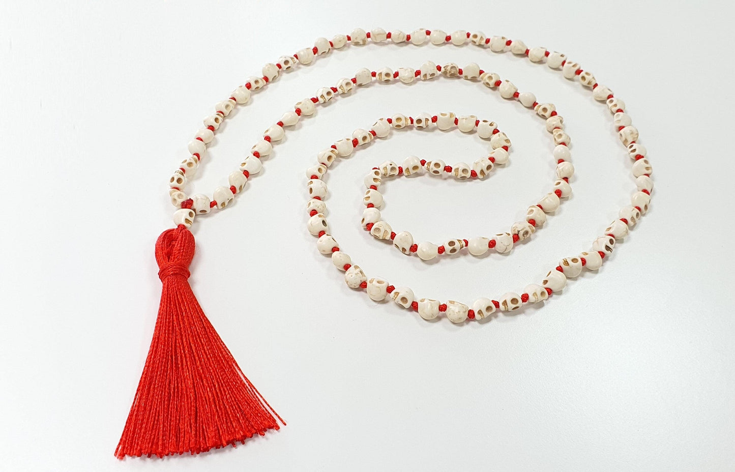 High Quality 108+1 Goddess Kali Maa/Mata Skull Beads Protection Mund Mala