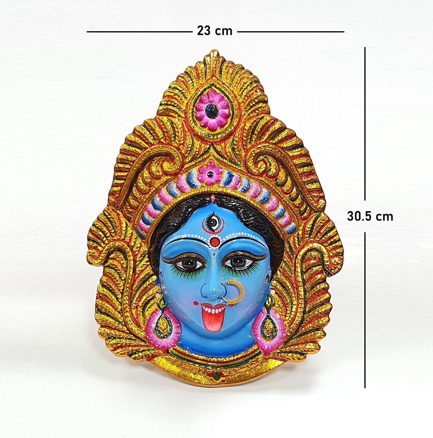 LARGE Rare Goddess Kali Maa/Mata ( Durga ) Wall Hanging Face With Nose Ring