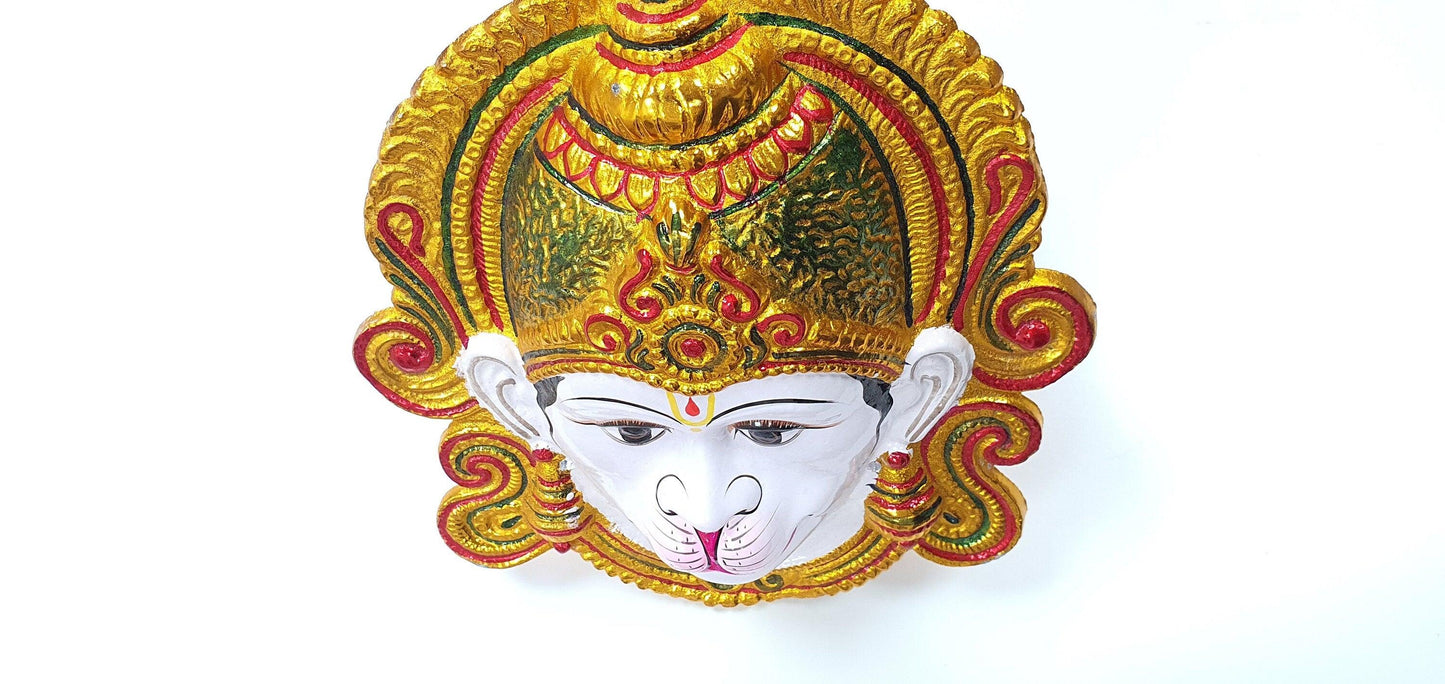 LARGE Rare Hanuman/Bajrangbali Wall Hanging Face , Solid Alloy , Built to Last