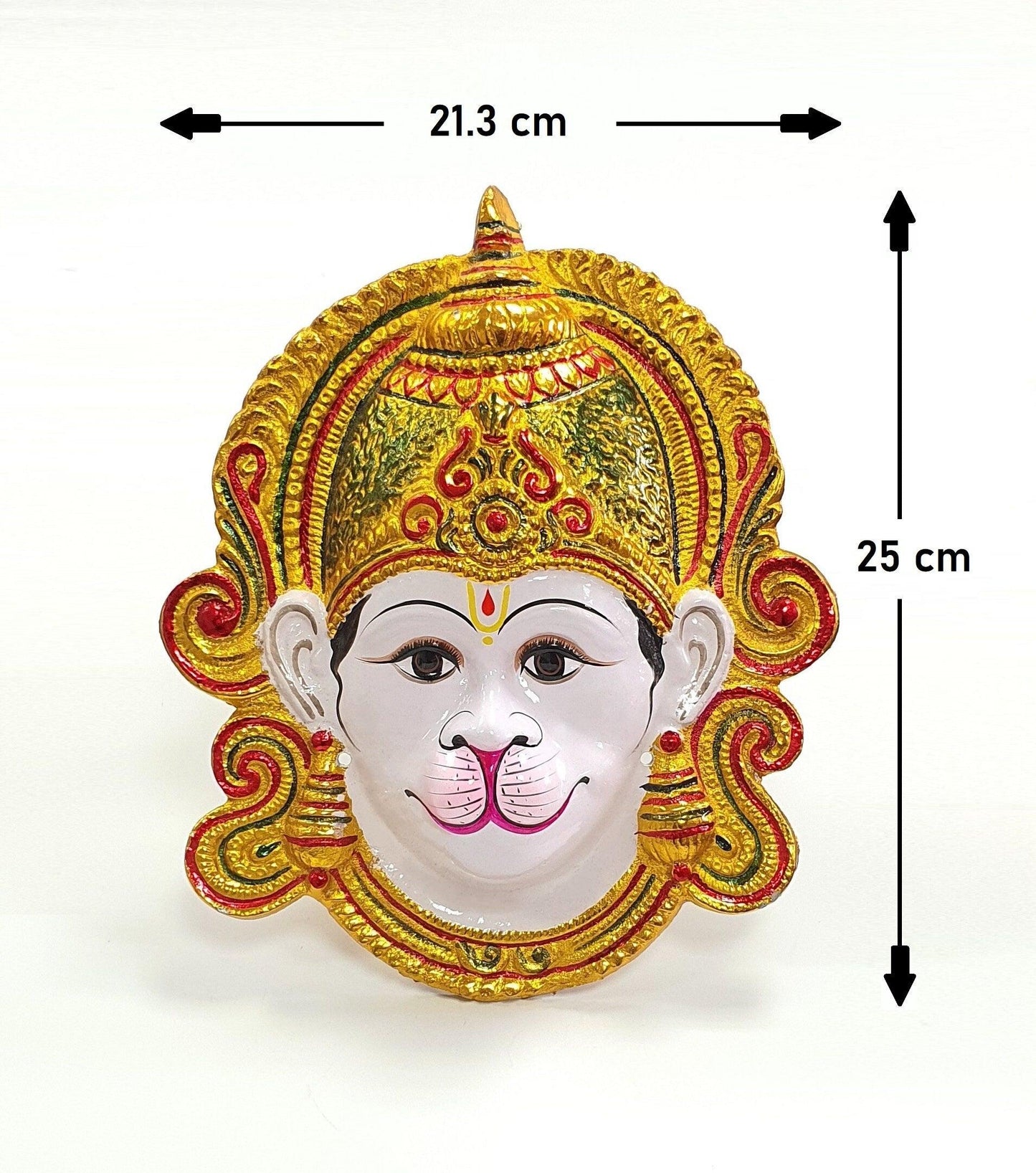 LARGE Rare Hanuman/Bajrangbali Wall Hanging Face , Solid Alloy , Built to Last