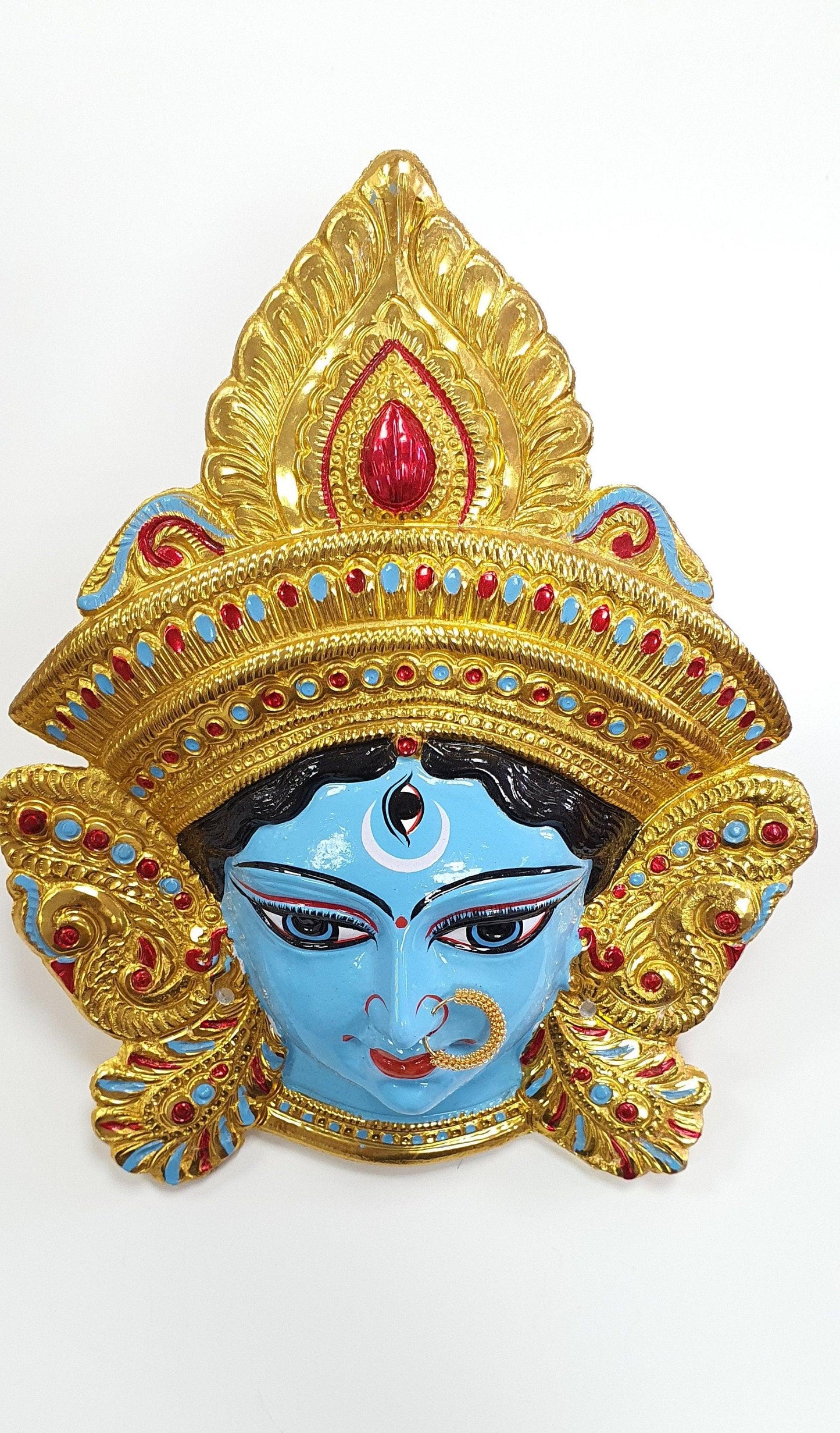 SIZE-M Goddess Durga ( Kali ) Wall Hanging Face With Nose Ring
