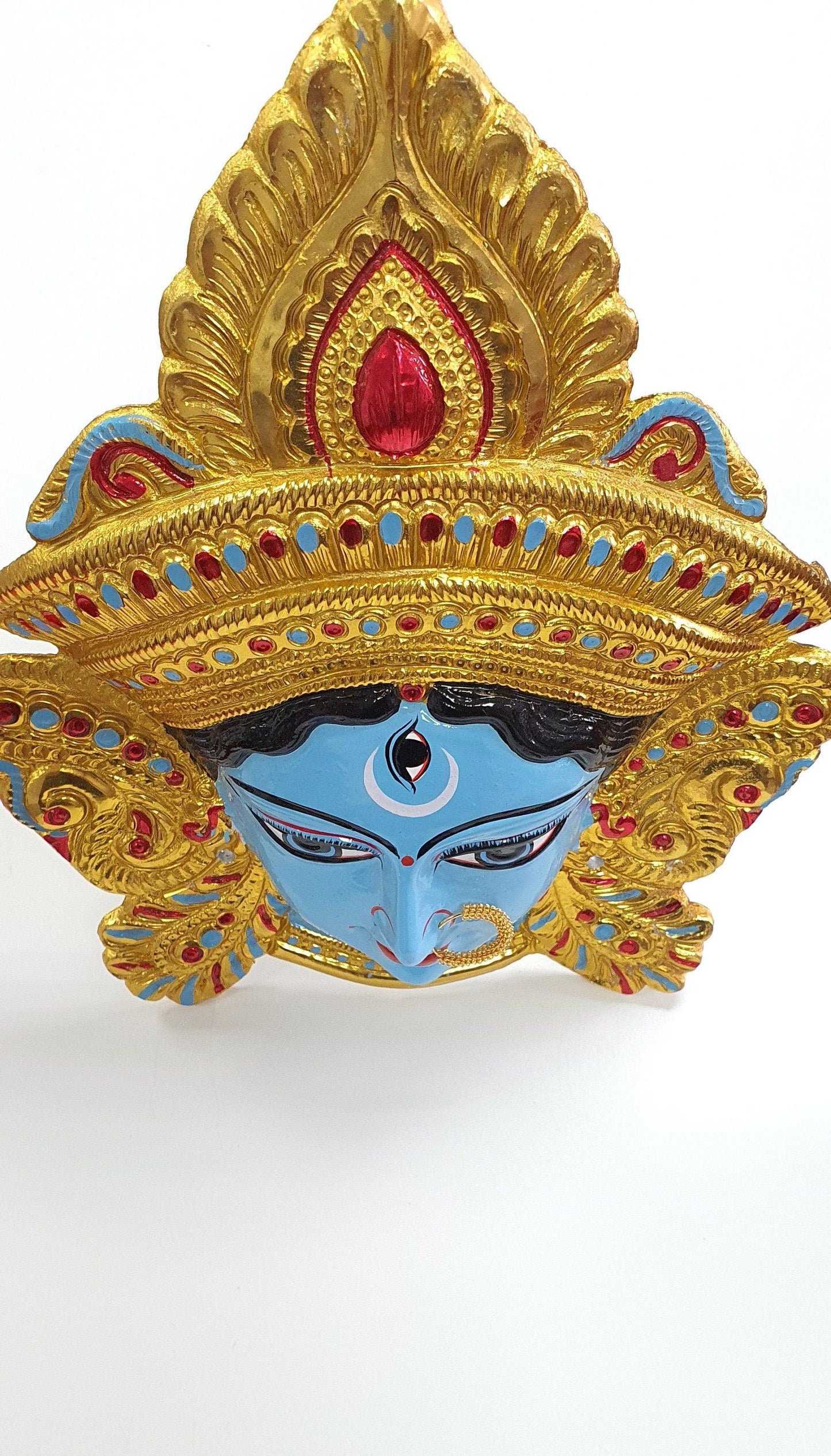 SIZE-M Goddess Durga ( Kali ) Wall Hanging Face With Nose Ring