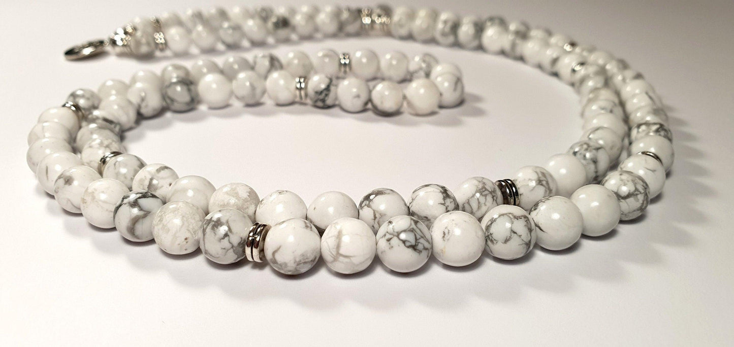 Hindu Om/Aum 108 Natural Gemstone Beaded Mala , Necklace/Bracelet
