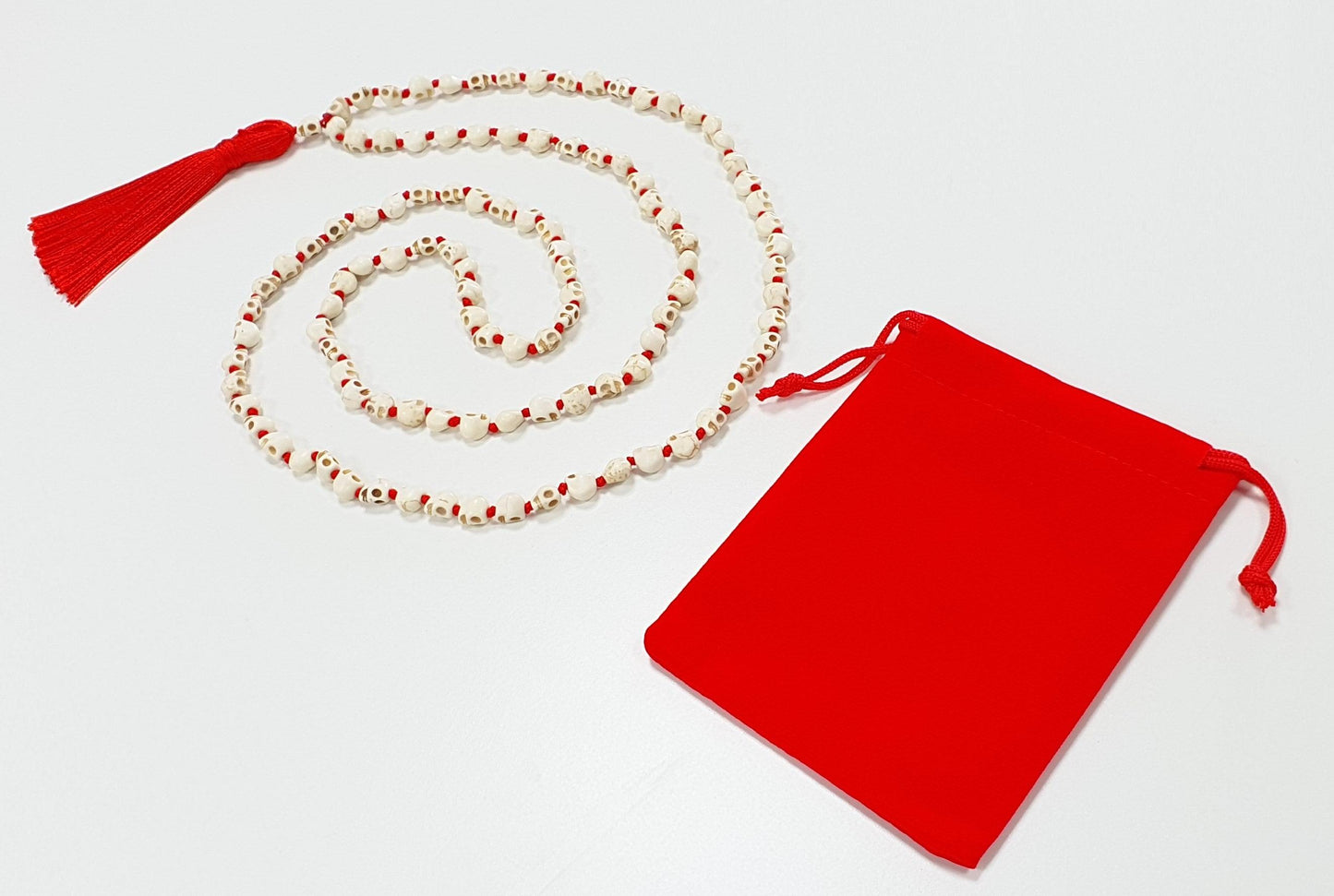 High Quality 108+1 Goddess Kali Maa/Mata Skull Beads Protection Mund Mala