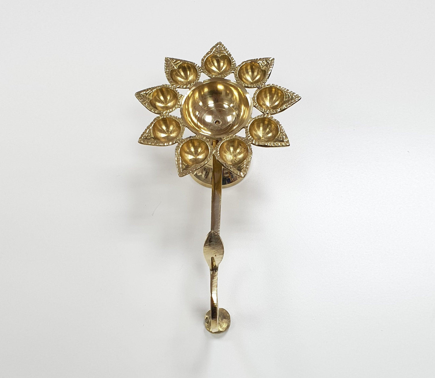 Brass Aarti Puja/Pooja/Diwali/Festival 9 Diya/Diva Lamp,