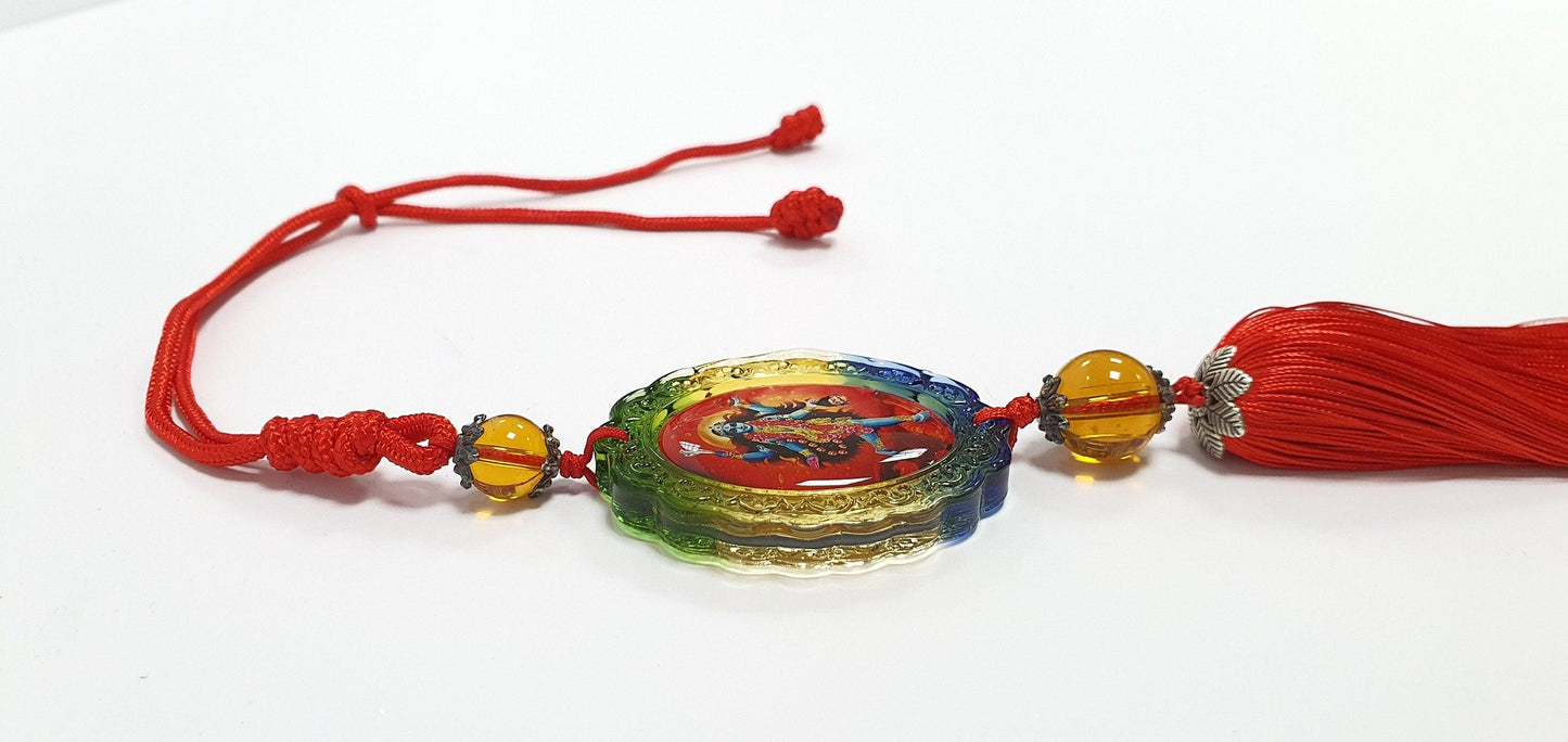 Goddess Kali Maa/Mata , Lord Shiva Hanging Pendant . Crystal Double Side Image