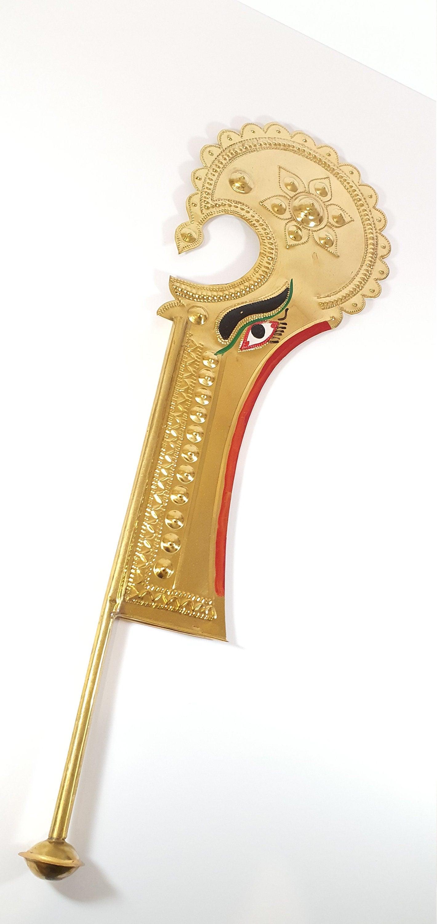 Goddess Kali Scythe , Brass Sickle shaped weapon