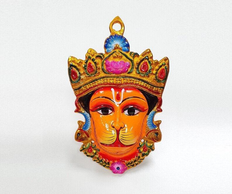2x Pieces Rare Hanuman/Bajrangbali Wall Hanging Face , Solid Alloy , Built to Last