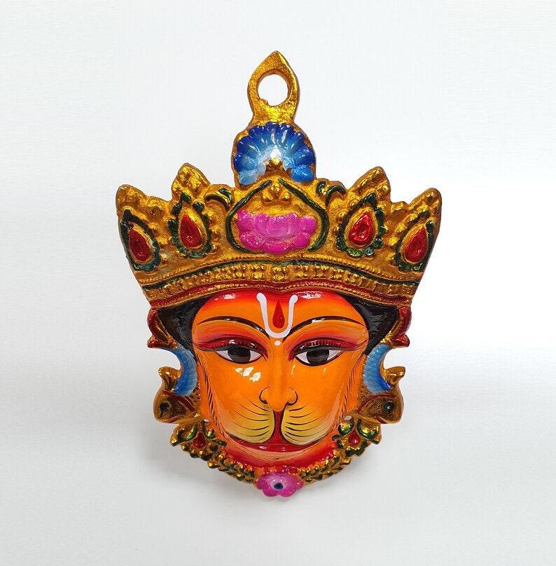 2x Pieces Rare Hanuman/Bajrangbali Wall Hanging Face , Solid Alloy , Built to Last