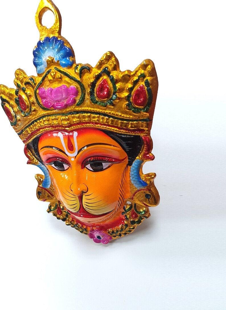2x Pieces Rare Hanuman/Bajrangbali Wall Hanging Face , Solid Alloy , Built to Last
