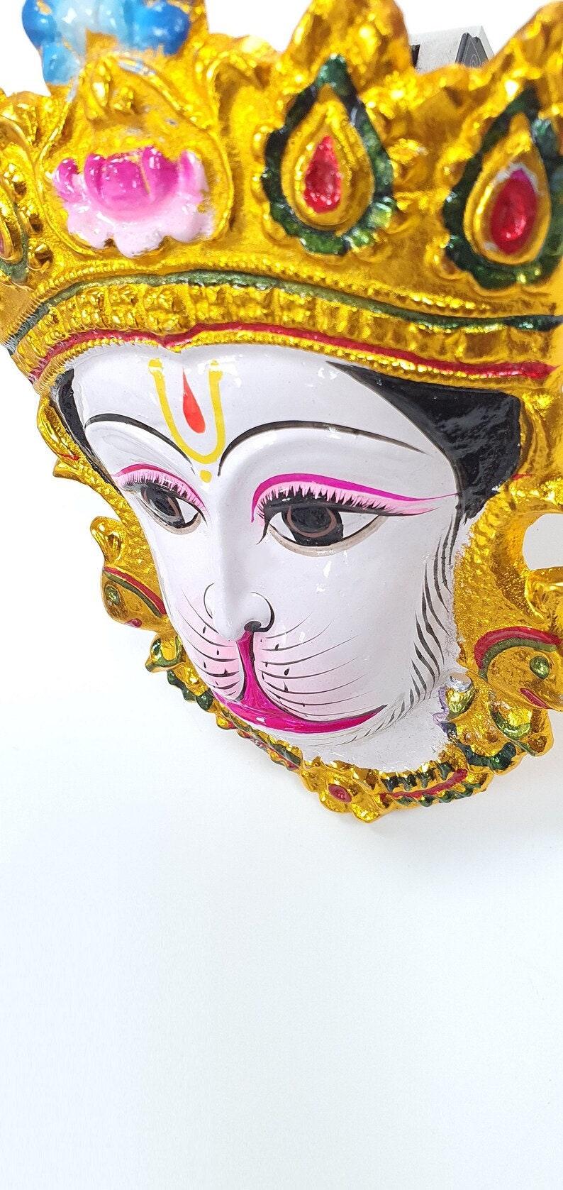 2x Pieces Rare Hanuman/Bajrangbali Wall Hanging Face , Solid Alloy , Built to Last