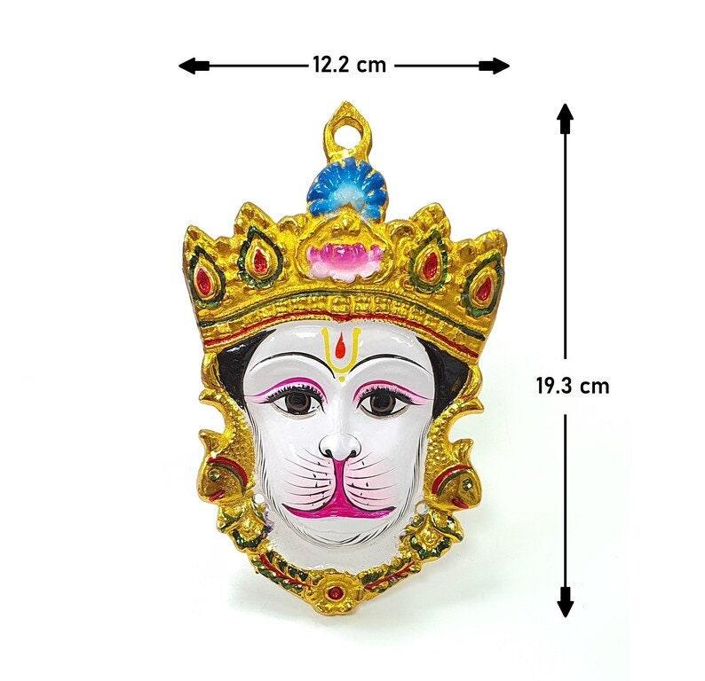 2x Pieces Rare Hanuman/Bajrangbali Wall Hanging Face , Solid Alloy , Built to Last