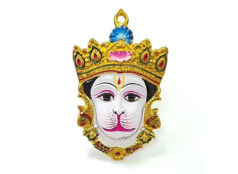 2x Pieces Rare Hanuman/Bajrangbali Wall Hanging Face , Solid Alloy , Built to Last