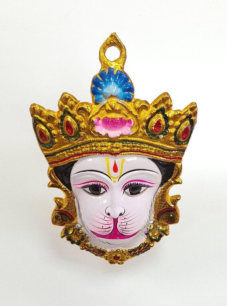 2x Pieces Rare Hanuman/Bajrangbali Wall Hanging Face , Solid Alloy , Built to Last
