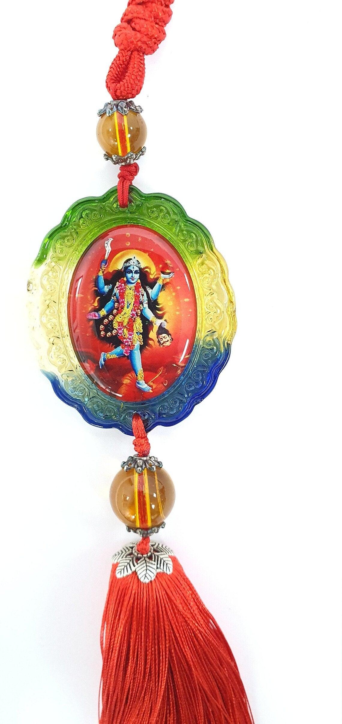 2x Goddess Kali Maa/Mata , Lord Shiva Hanging Pendants . Crystal Double Side Image