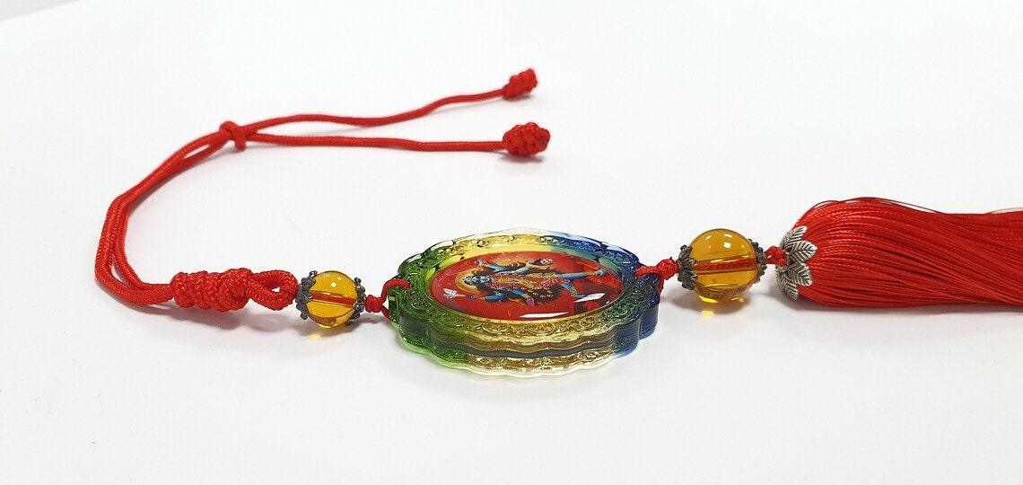 2x Goddess Kali Maa/Mata , Lord Shiva Hanging Pendants . Crystal Double Side Image