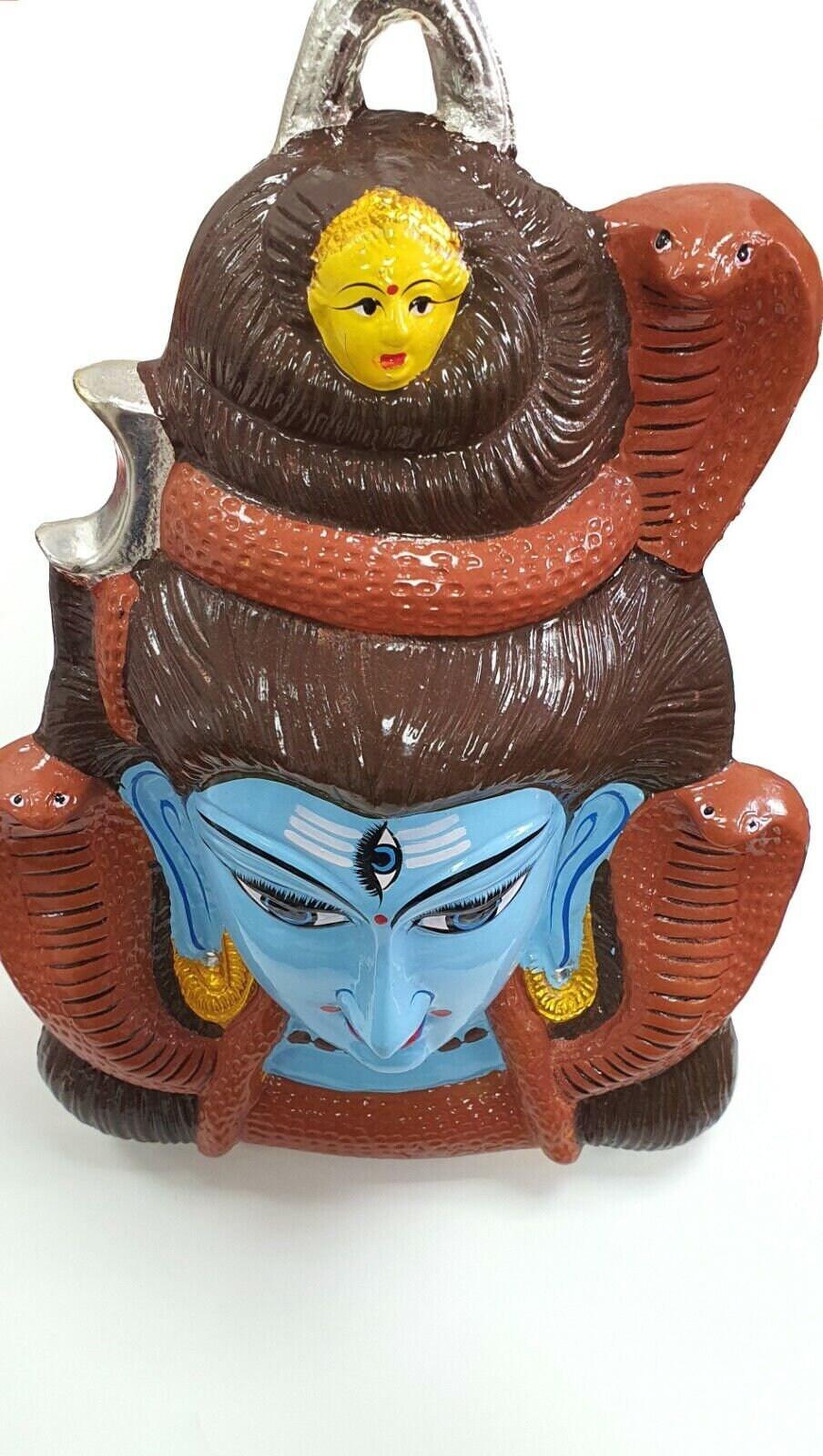 LARGE Rare Lord Shiva/Shivji Ji Wall Hanging Face , Solid Alloy, Built to Last