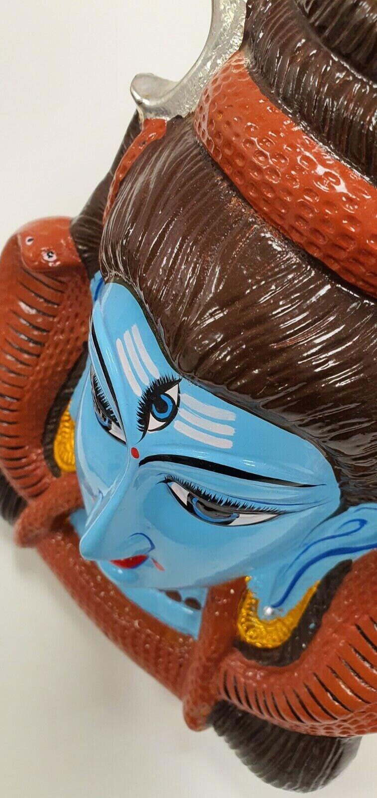 LARGE Rare Lord Shiva/Shivji Ji Wall Hanging Face , Solid Alloy, Built to Last